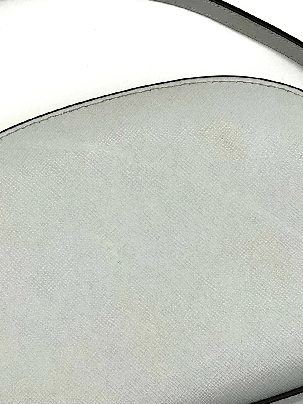 Kate Spade Perry Dome Crossbody Bag Light Gray Saffiano Leather K8697